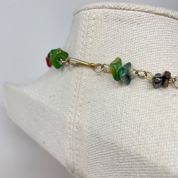 Bright Multicolor Glass Necklace Long Length Colorful Rainbow Dopamine Dressing - Picture 9 of 9